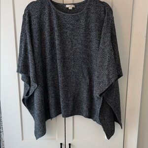 LOFT Women's Charcoal Poncho Sweater. fits up to 2x
